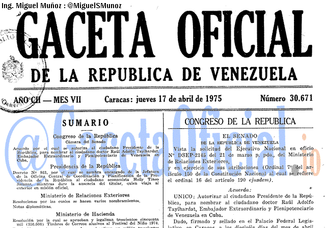 Gaceta Oficial 30671 del 17 Abril 1975