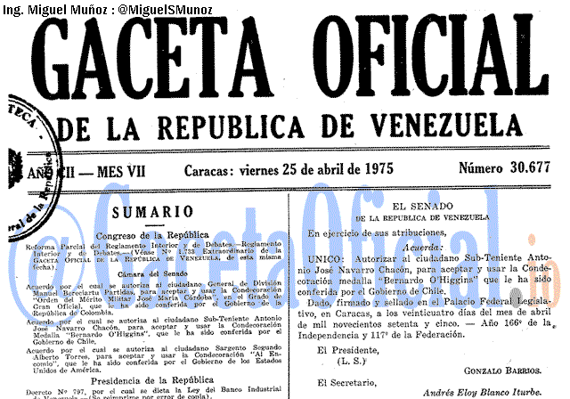Gaceta Oficial 30677 del 25 Abril 1975