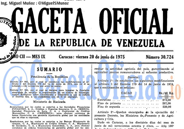 Gaceta Oficial 30724 del 20 Junio 1975