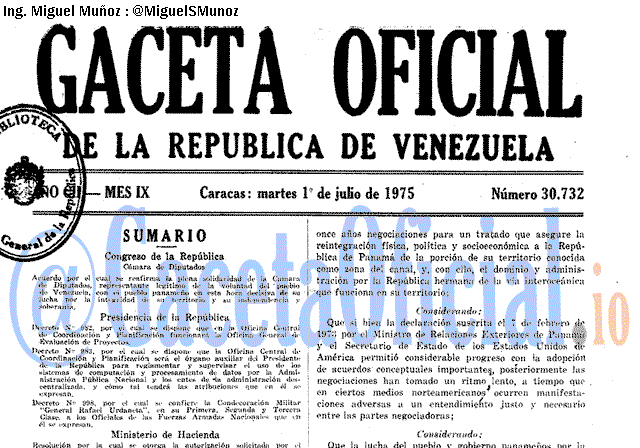 Gaceta Oficial 30732 del 1 Julio 1975