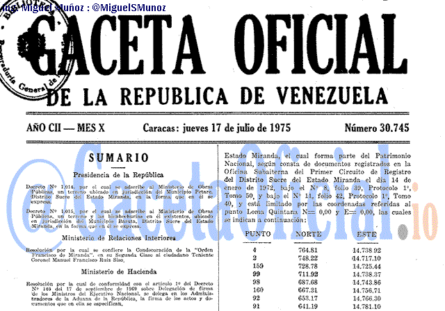 Gaceta Oficial 30745 del 17 Julio 1975