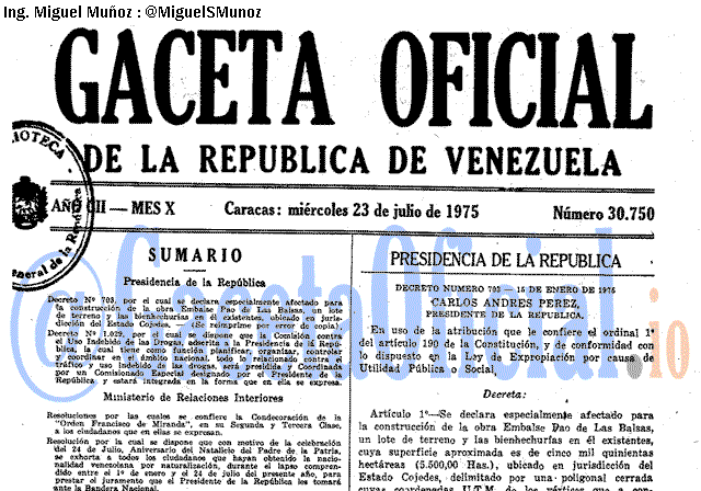 Gaceta Oficial 30750 del 23 Julio 1975