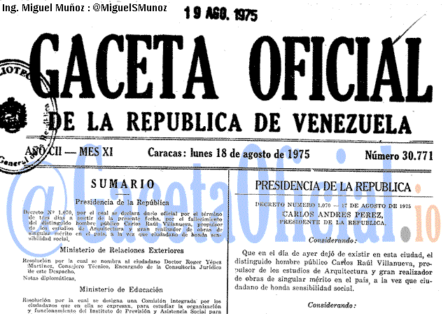 Gaceta Oficial 30771 del 18 Agosto 1975