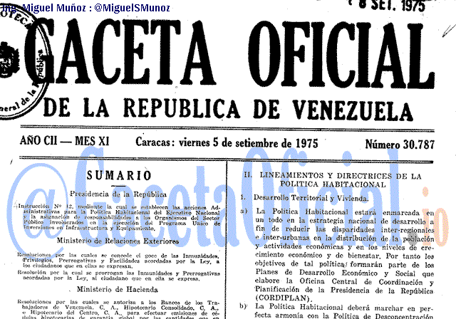 Gaceta Oficial 30787 del 5 Septiembre 1975