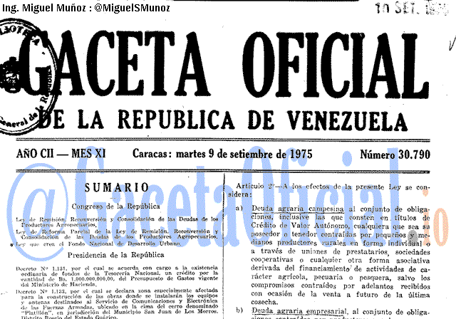 Gaceta Oficial 30790 del 9 Septiembre 1975
