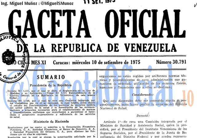 Gaceta Oficial 30791 del 10 Septiembre 1975