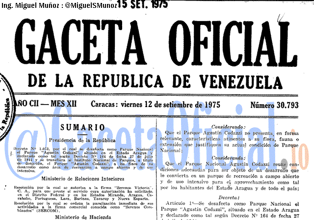 Gaceta Oficial 30793 del 12 Septiembre 1975