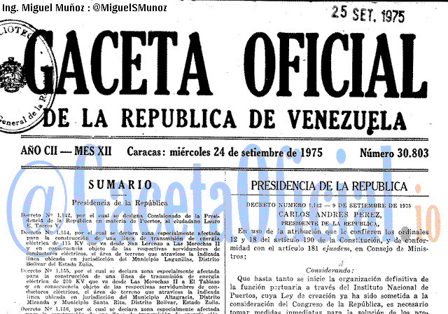 Gaceta Oficial 30803 del 24 Septiembre 1975