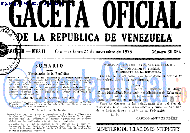 Gaceta Oficial 30854 del 24 Noviembre 1975
