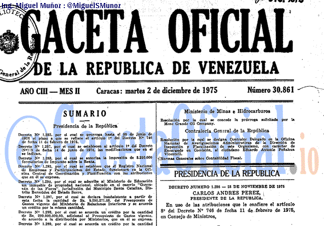 Gaceta Oficial 30861 del 2 Diciembre 1975