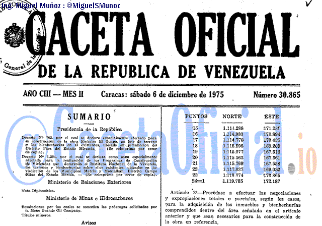 Gaceta Oficial 30865 del 6 Diciembre 1975