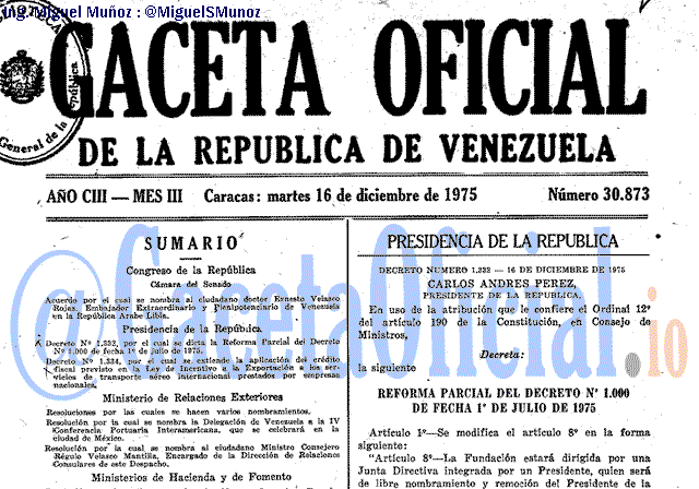 Gaceta Oficial 30873 del 16 Diciembre 1975