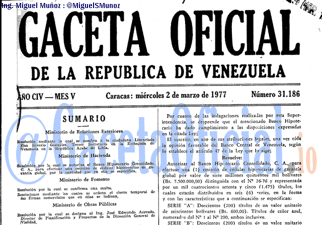 Gaceta Oficial 31186 del 2 Marzo 1977