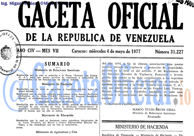 Gaceta Oficial 31227 del 4 Mayo 1977