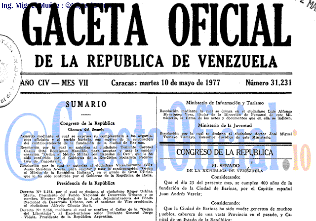 Gaceta Oficial 31231 del 10 Mayo 1977