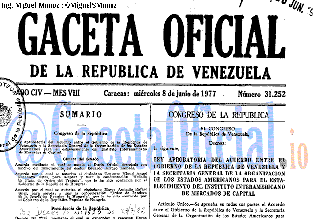 Gaceta Oficial 31252 del 8 Junio 1977