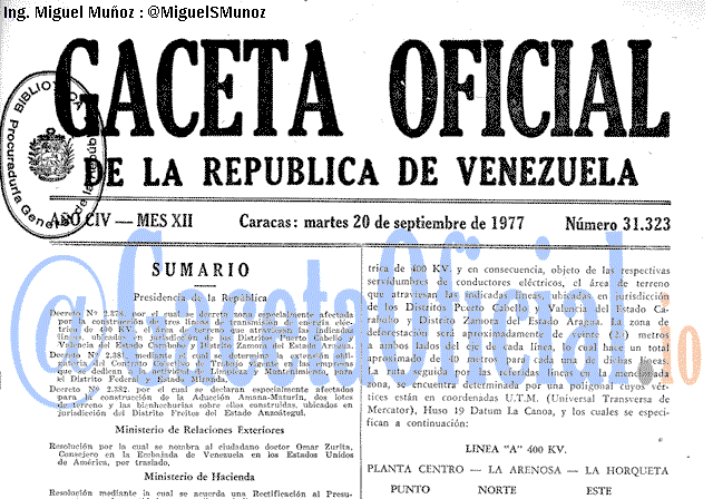 Gaceta Oficial 31323 del 20 Septiembre 1977