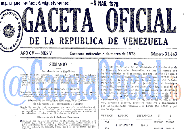 Gaceta Oficial 31443 del 8 Marzo 1978