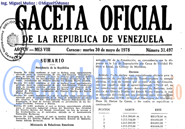 Gaceta Oficial 31497 del 30 Mayo 1978