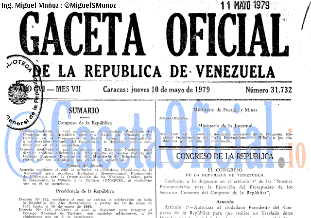 Gaceta Oficial 31732 del 10 Mayo 1979