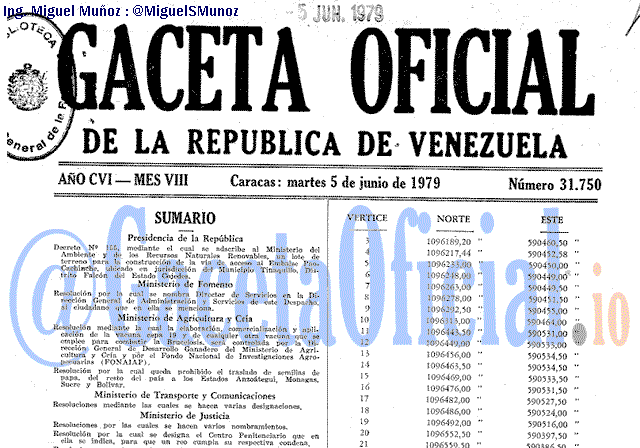 Gaceta Oficial 31750 del 5 Junio 1979