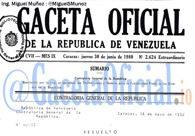 Gaceta Oficial 2624 del 30 Junio 1980