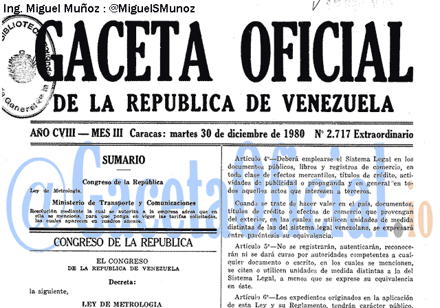 Gaceta Oficial 2717 del 30 Diciembre 1980