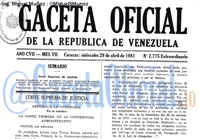 Gaceta Oficial 2775 del 29 Abril 1981