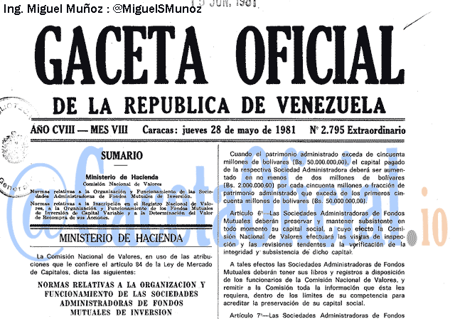 Gaceta Oficial 2795 del 28 Mayo 1981