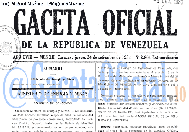 Gaceta Oficial 2861 del 24 Septiembre 1981