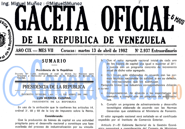 Gaceta Oficial 2937 del 13 Abril 1982
