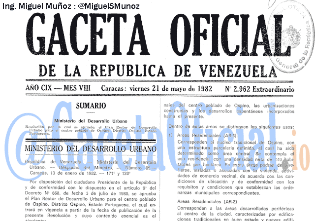 Gaceta Oficial 2962 del 21 Mayo 1982