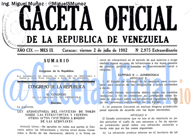 Gaceta Oficial 2975 del 2 Julio 1982