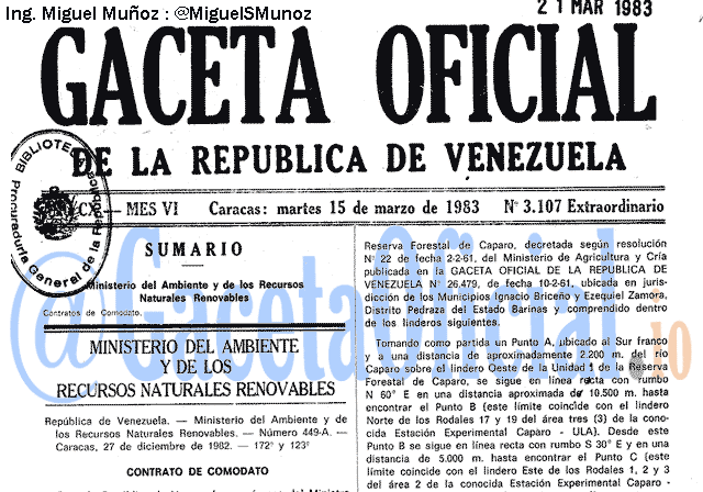 Gaceta Oficial 3107 del 15 Marzo 1983