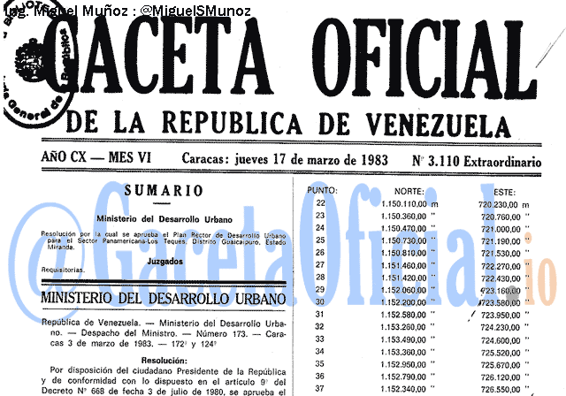 Gaceta Oficial 3110 del 17 Marzo 1983