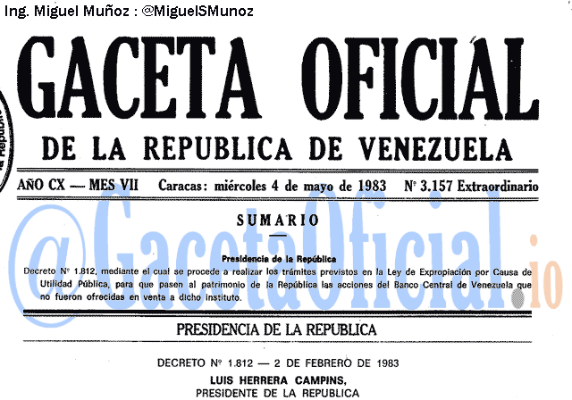 Gaceta Oficial 3157 del 4 Mayo 1983