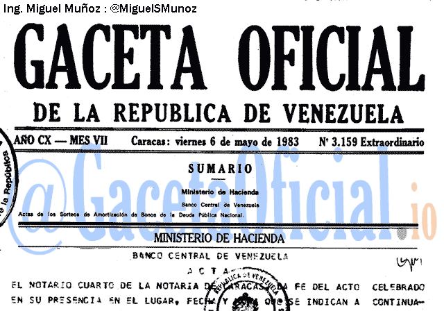 Gaceta Oficial 3159 del 6 Mayo 1983