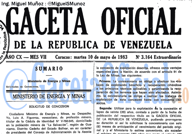 Gaceta Oficial 3164 del 10 Mayo 1983