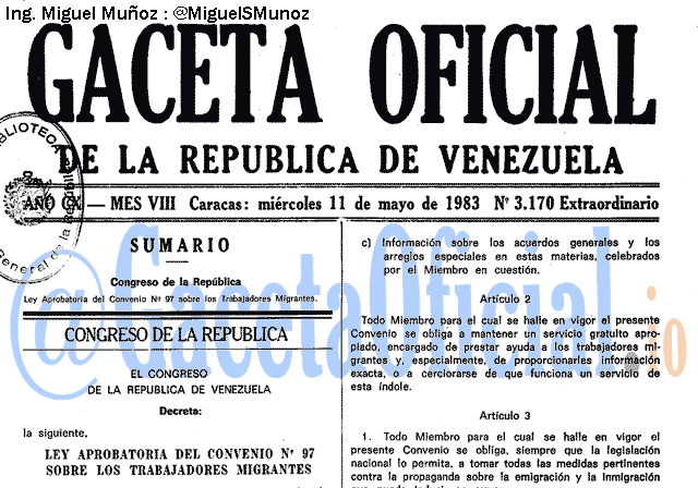 Gaceta Oficial 3170 del 11 Mayo 1983