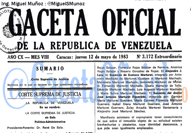 Gaceta Oficial 3172 del 12 Mayo 1983