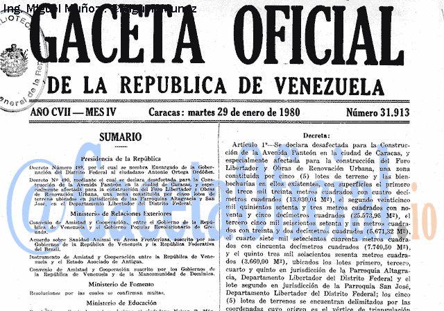 Gaceta Oficial 31913 del 29 Enero 1980