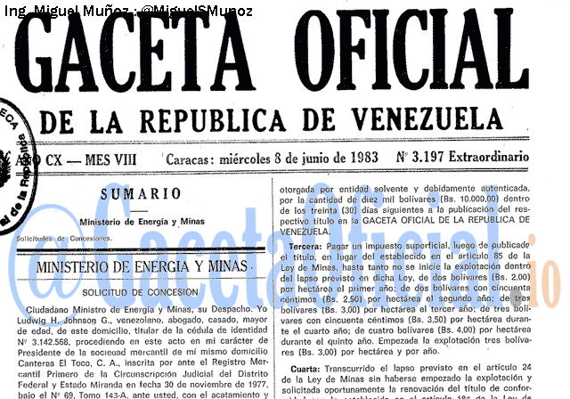 Gaceta Oficial 3197 del 8 Junio 1983