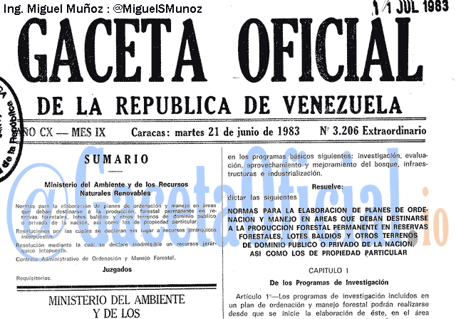 Gaceta Oficial 3206 del 21 Junio 1983