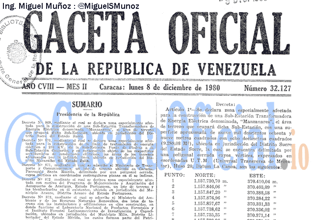 Gaceta Oficial 32127 del 8 Diciembre 1980