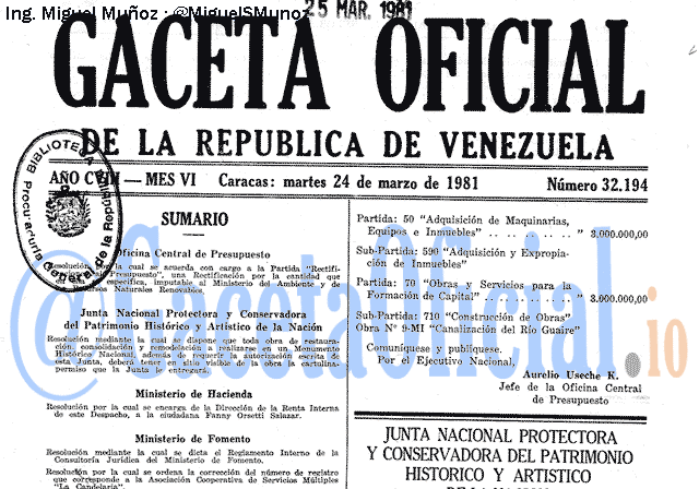 Gaceta Oficial 32194 del 24 Marzo 1981