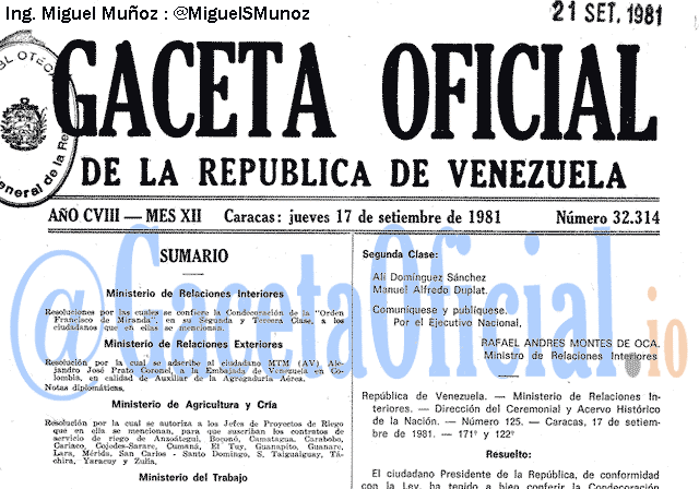 Gaceta Oficial 32314 del 17 Septiembre 1981