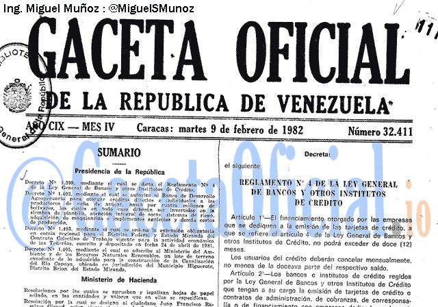 Gaceta Oficial 32411 del 9 Febrero 1982