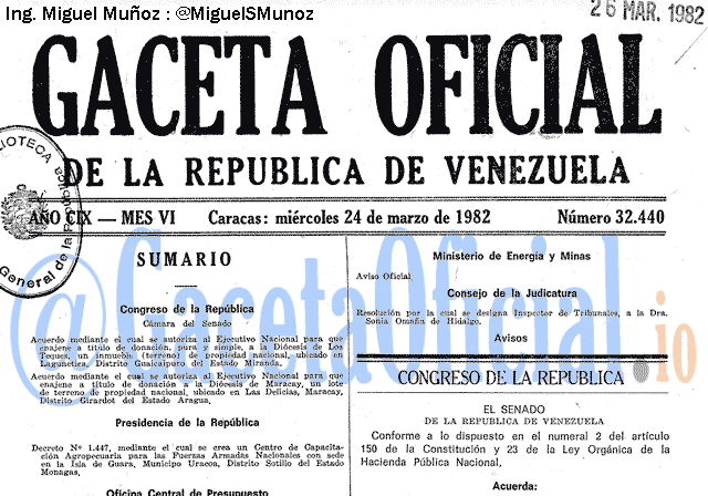 Gaceta Oficial 32440 del 24 Marzo 1982
