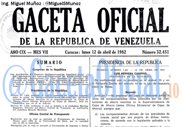 Gaceta Oficial 32451 del 12 Abril 1982