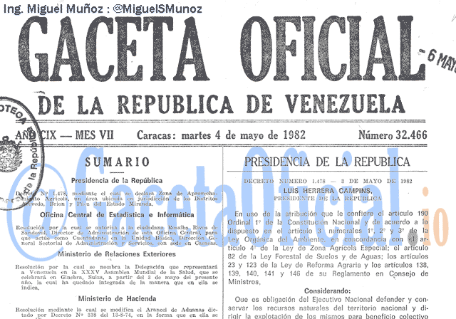 Gaceta Oficial 32466 del 4 Mayo 1982